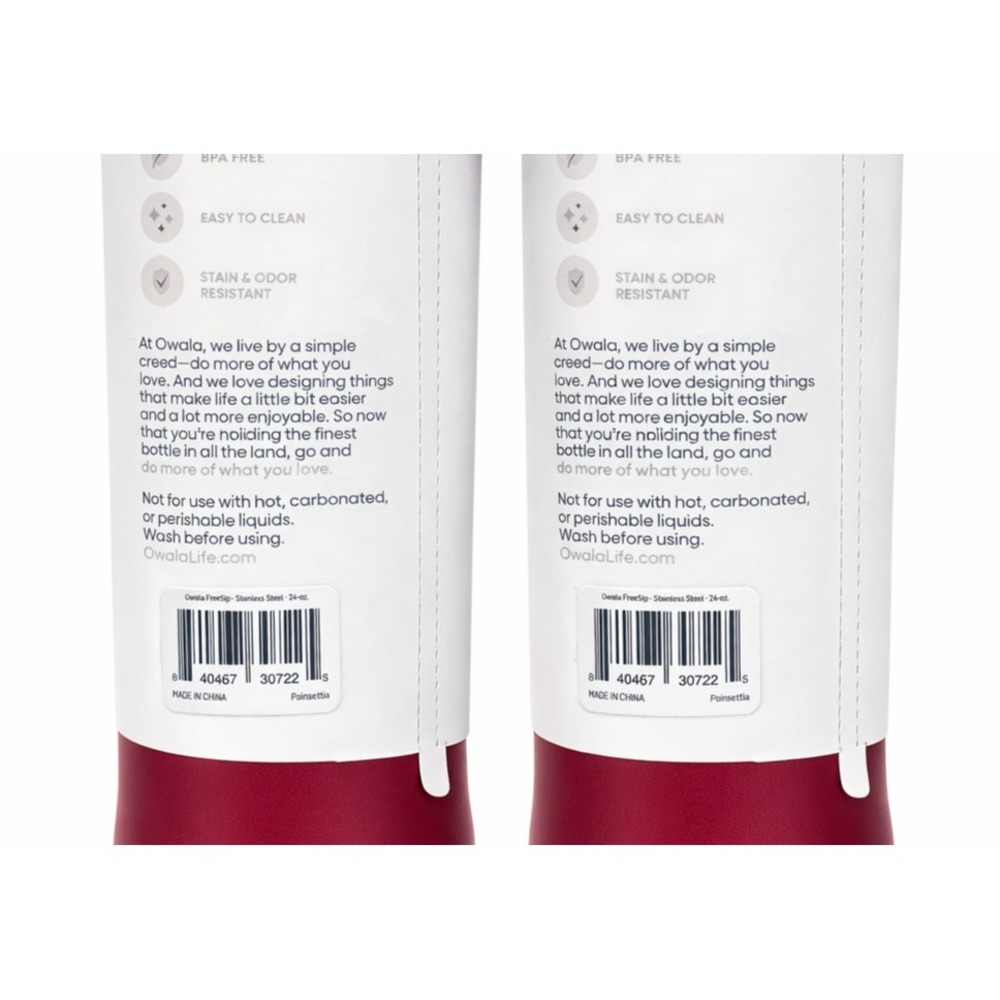 Owala FreeSip 24oz Poinsettia Holiday Limited Edition 2-Pack NEW Sold Out - Picture 3 of 5